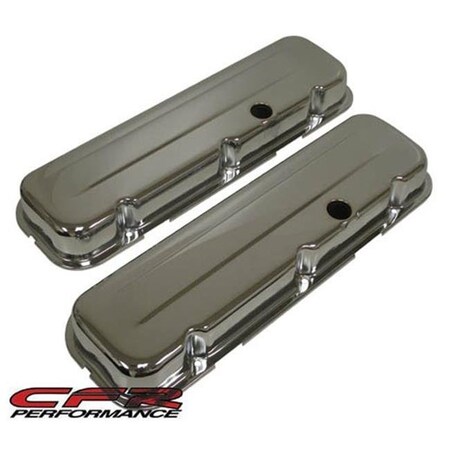 Hands On Short Steel Valve Covers - Chrome for 1965-95 Chevy Big Block 396-427-454-502 HA1320754